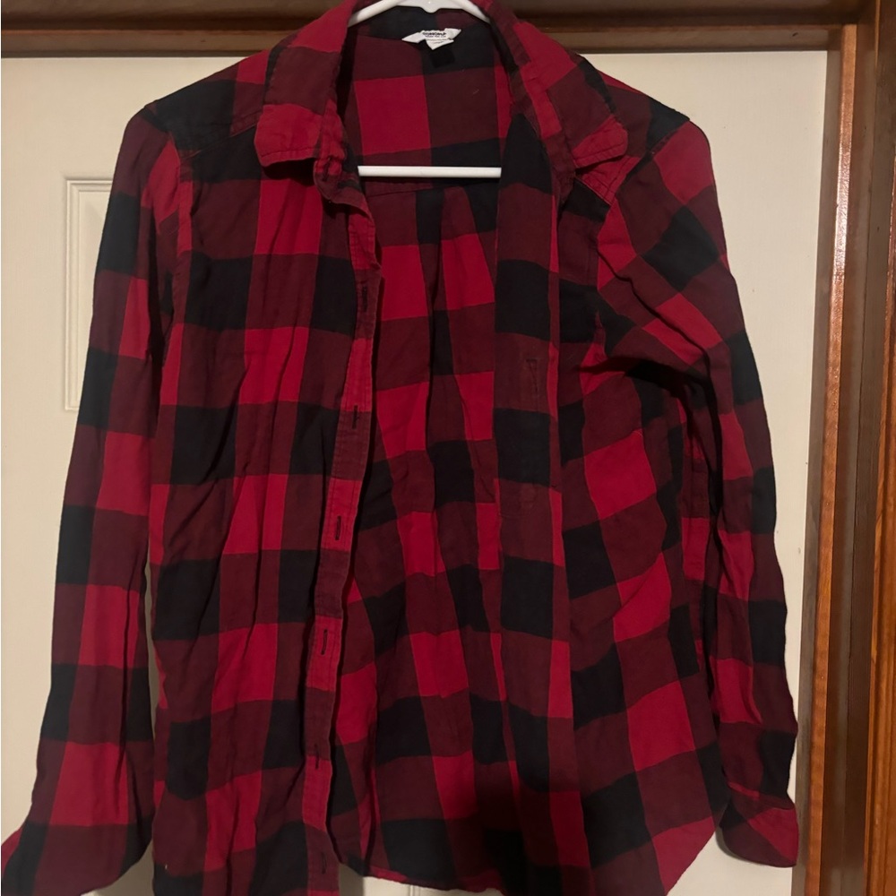 Sonoma Red and Black Plaid Button Down Shirt